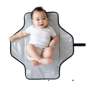 Lily Miles Baby Portable Changing Pad with Magnetic Latches – Black Twill